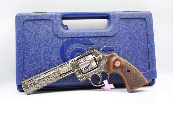 Colt Python .357 Magnum 6" Custom Snakeskin Engraving